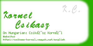 kornel csikasz business card